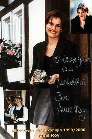 Mittelrhein-Weinknigin 1999/2000 Anne Roy, Rhens, Foto: Eidens-Holl, Boppard